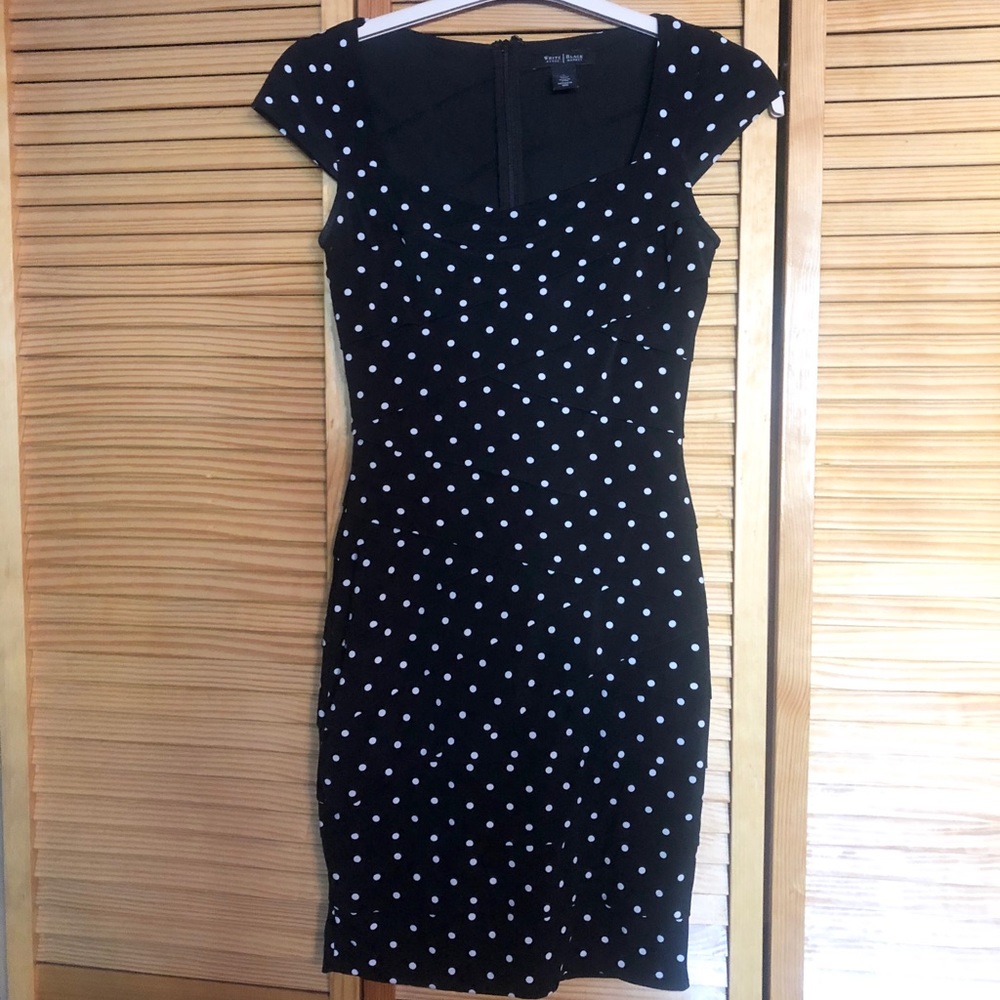 White House Black Market Polka Dot Dress Size 2